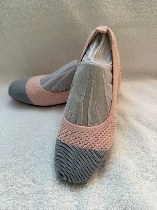ZHILETAO Shoes - Knit Two-Tone Ballet Flats in Pink and Gray - Bundle Shoes for Deep Discounts